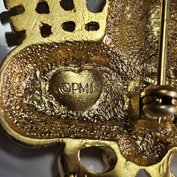 Vintage PMI Precious Moments gold tone Brooch The Lord is My Shepherd w/charms - Picture 4 of 10